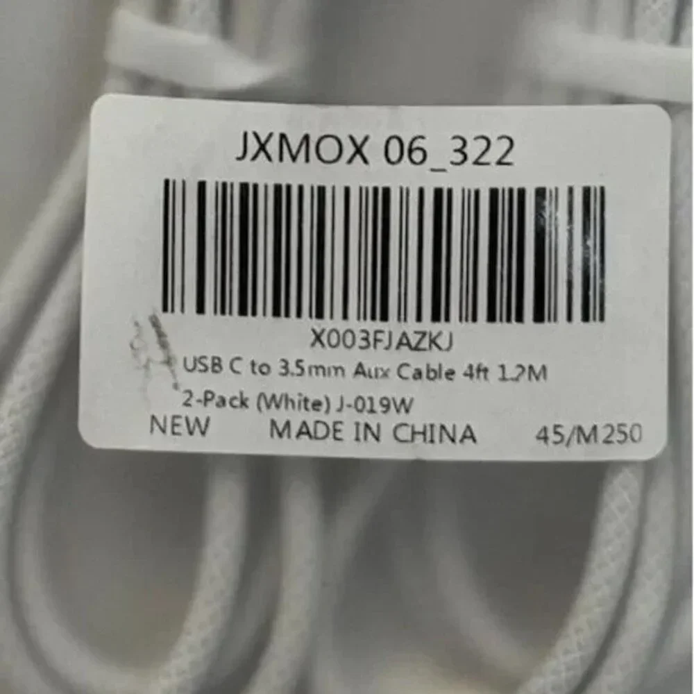 JXMOX USB-C to 3.5mm AUX Cable 4 Foot Headphone Stereo Cord